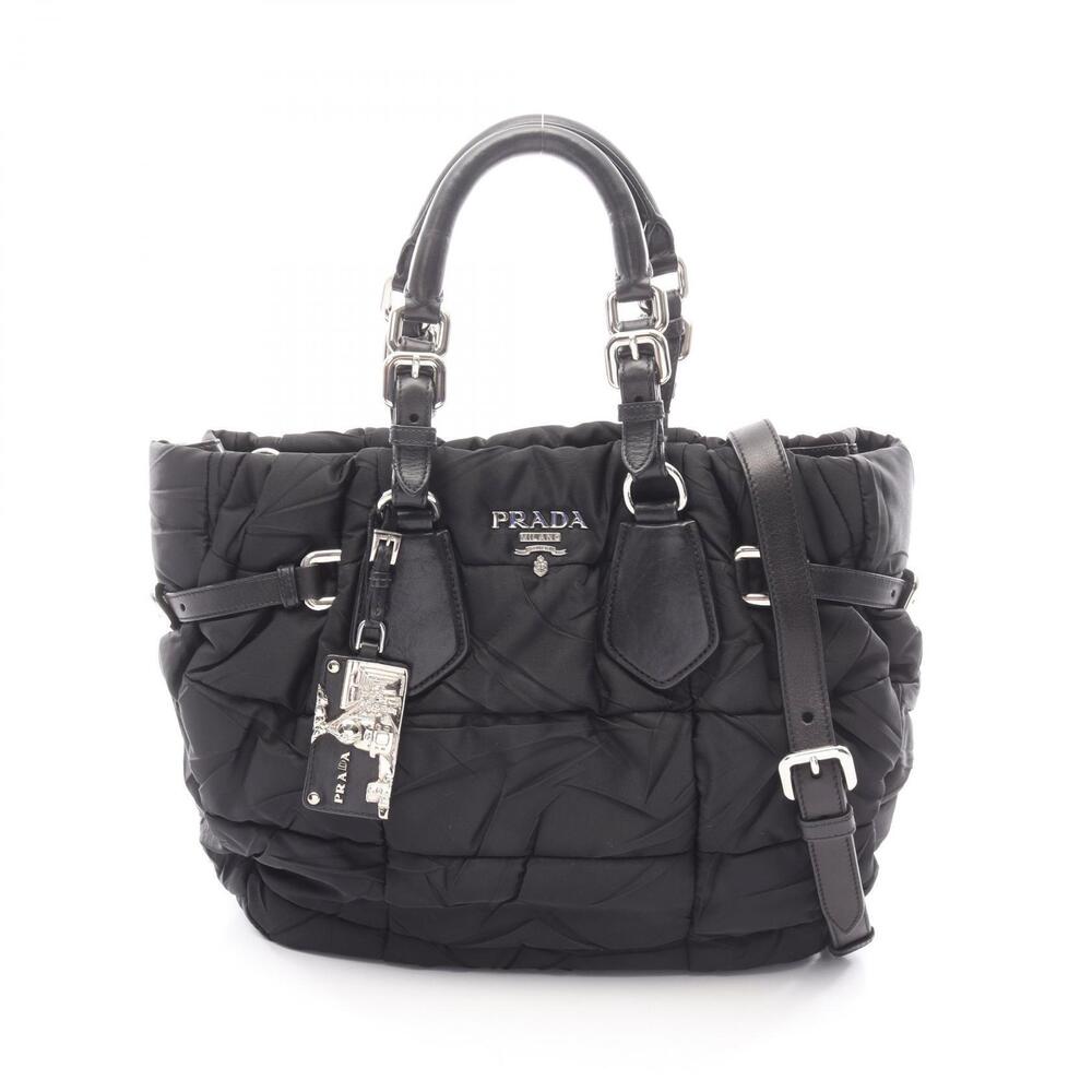 Prada CRISPY Handbag Leather Black